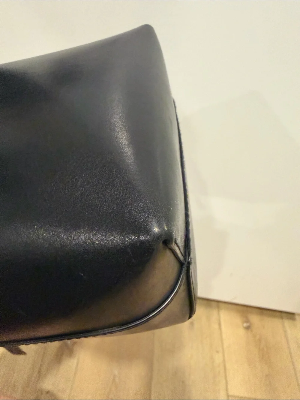 Mansur Gavriel Black Leather Drawstring Crossbody Bucket Bag mini
